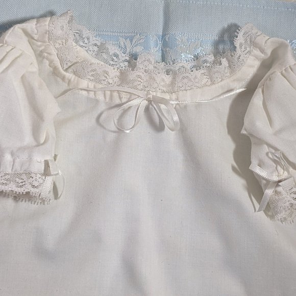 American Girl Doll Pleasant Co. Felicity Night Shift Gown White Lace Trim 1993 - Picture 4 of 8